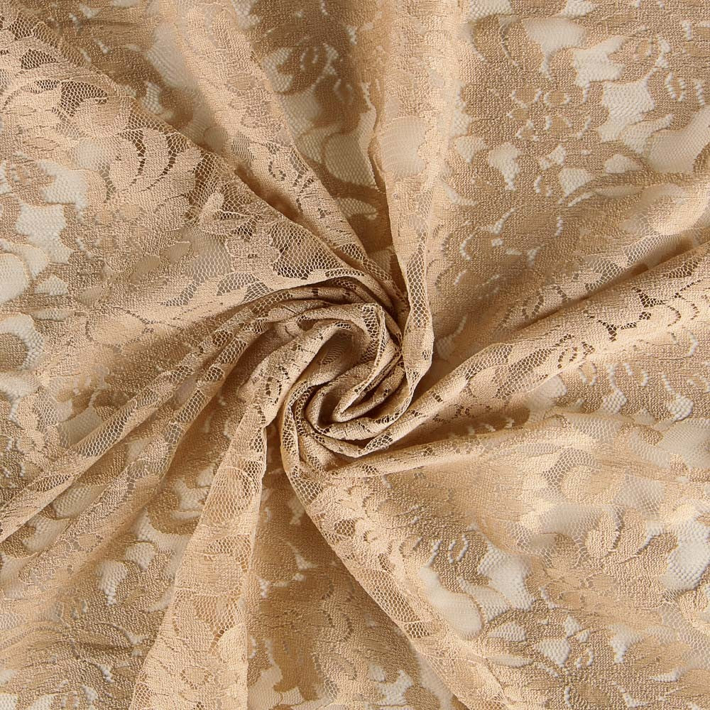 Renda com elástano Flores Nude - Ribes y Casals