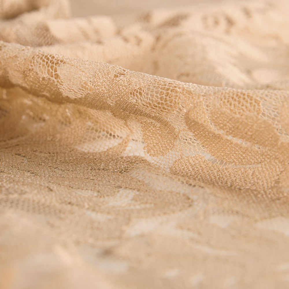 Renda com elástano Flores Nude - Ribes y Casals