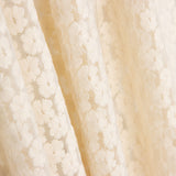 Tule Bordado Flor Branco Natural - Ribes y Casals