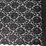 Renda com elástano Flores Preta - Ribes y Casals