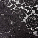 Renda com elástano Flores Preta - Ribes y Casals