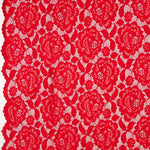 Retal Blonda Flores Spandex Roja 140x145 cm - Ribes y Casals