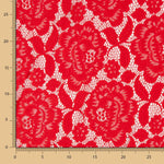 Retal Blonda Flores Spandex Roja 140x145 cm - Ribes y Casals