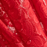 Retal Blonda Flores Spandex Roja 140x145 cm - Ribes y Casals