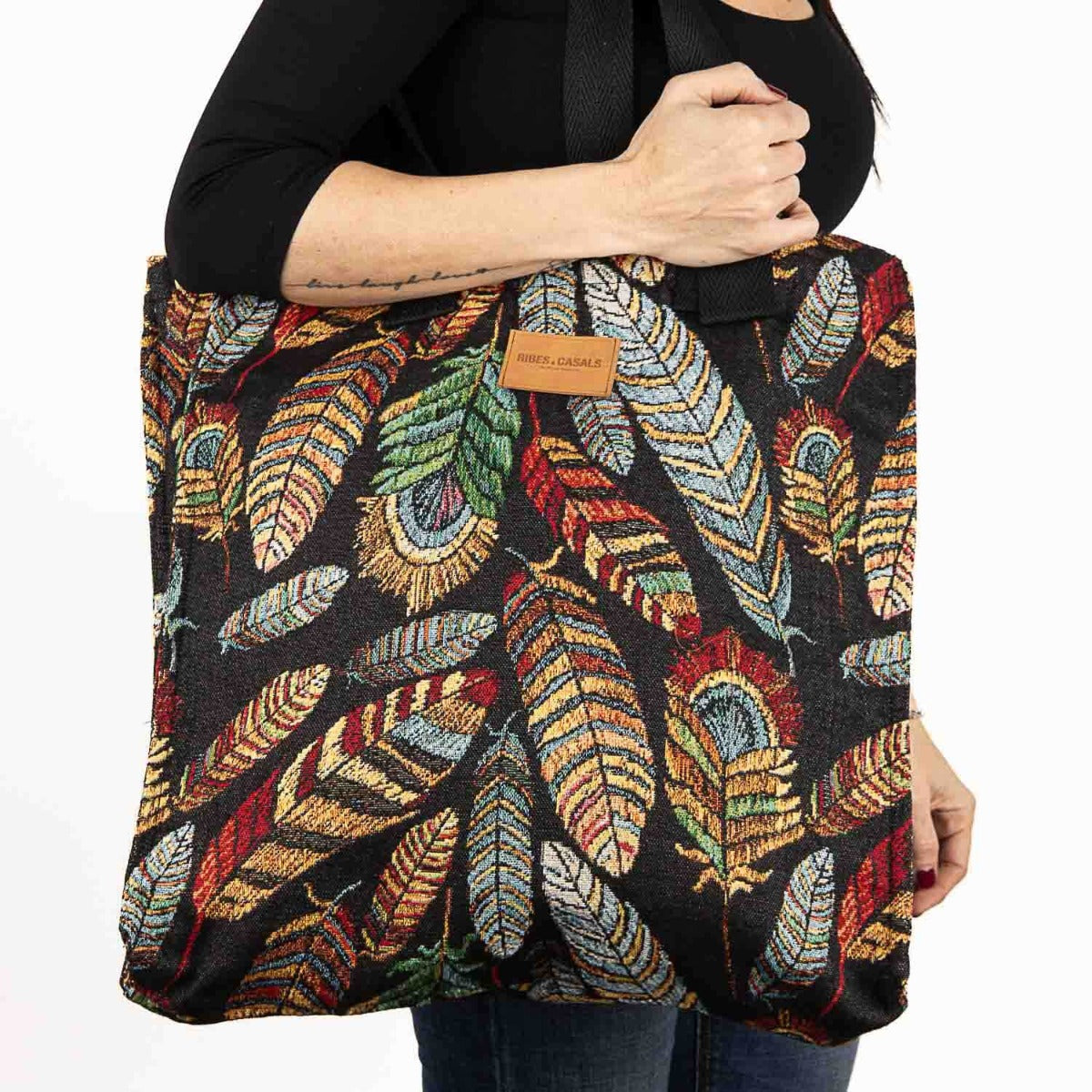 Sacola Plumas Preto - Ribes y Casals