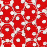 Bordado Bolas Fundo Vermelho - Ribes y Casals