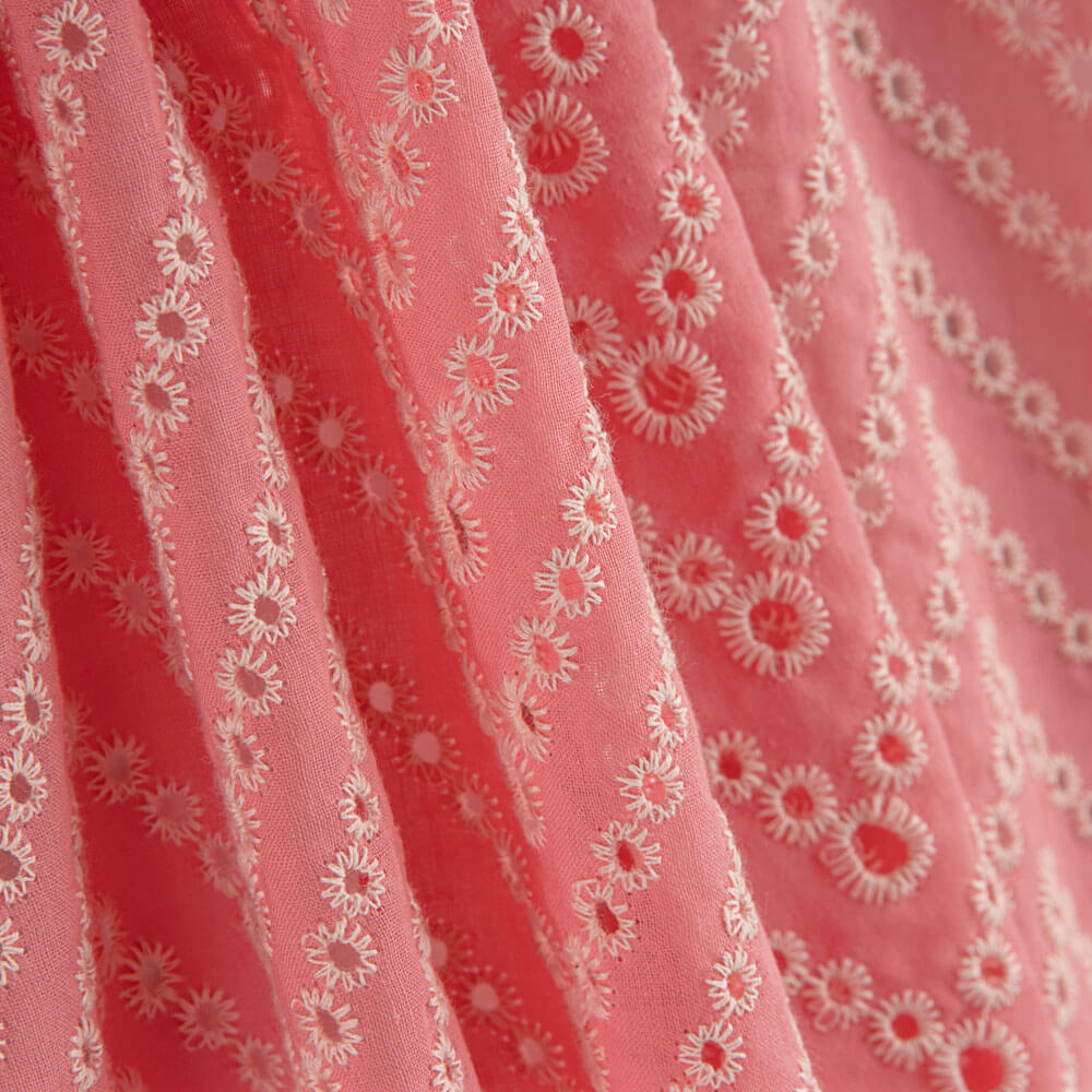 Bordado Suíço Chevron Coral - Ribes y Casals