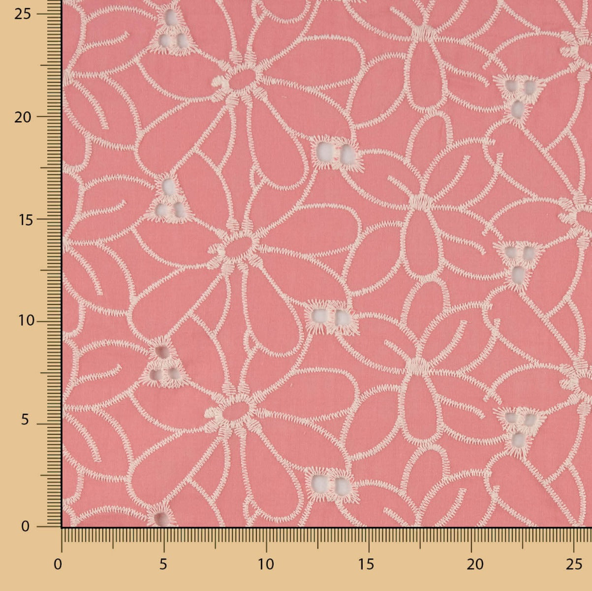 Bordado Suíço Margarida Coral - Ribes y Casals