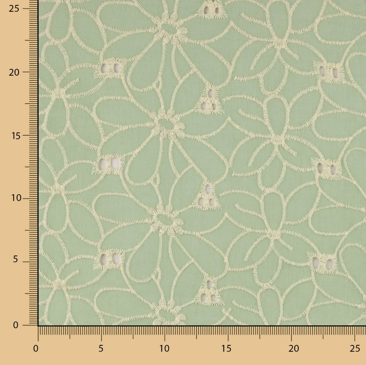 Bordado Suíço Margarida Verde - Ribes y Casals