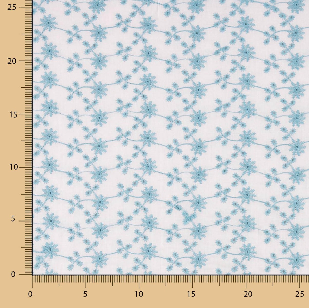 Bordado Suíço Mini Flor Azul - Ribes y Casals