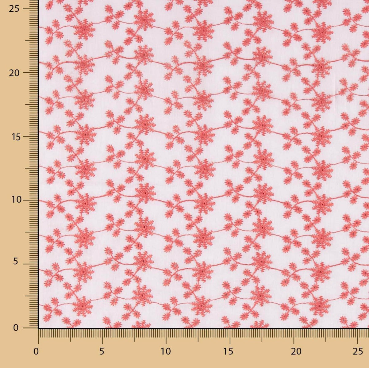 Bordado Suíço Mini Flor Coral - Ribes y Casals