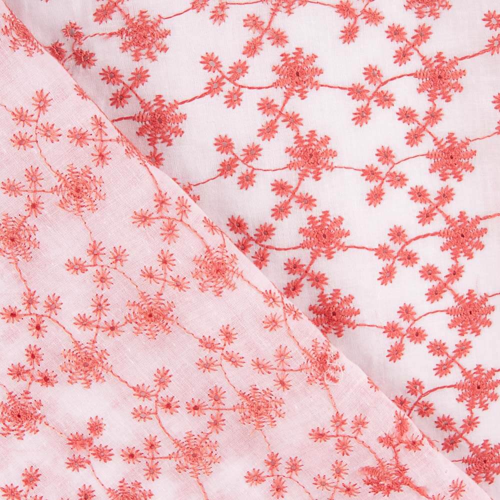 Bordado Suíço Mini Flor Coral - Ribes y Casals