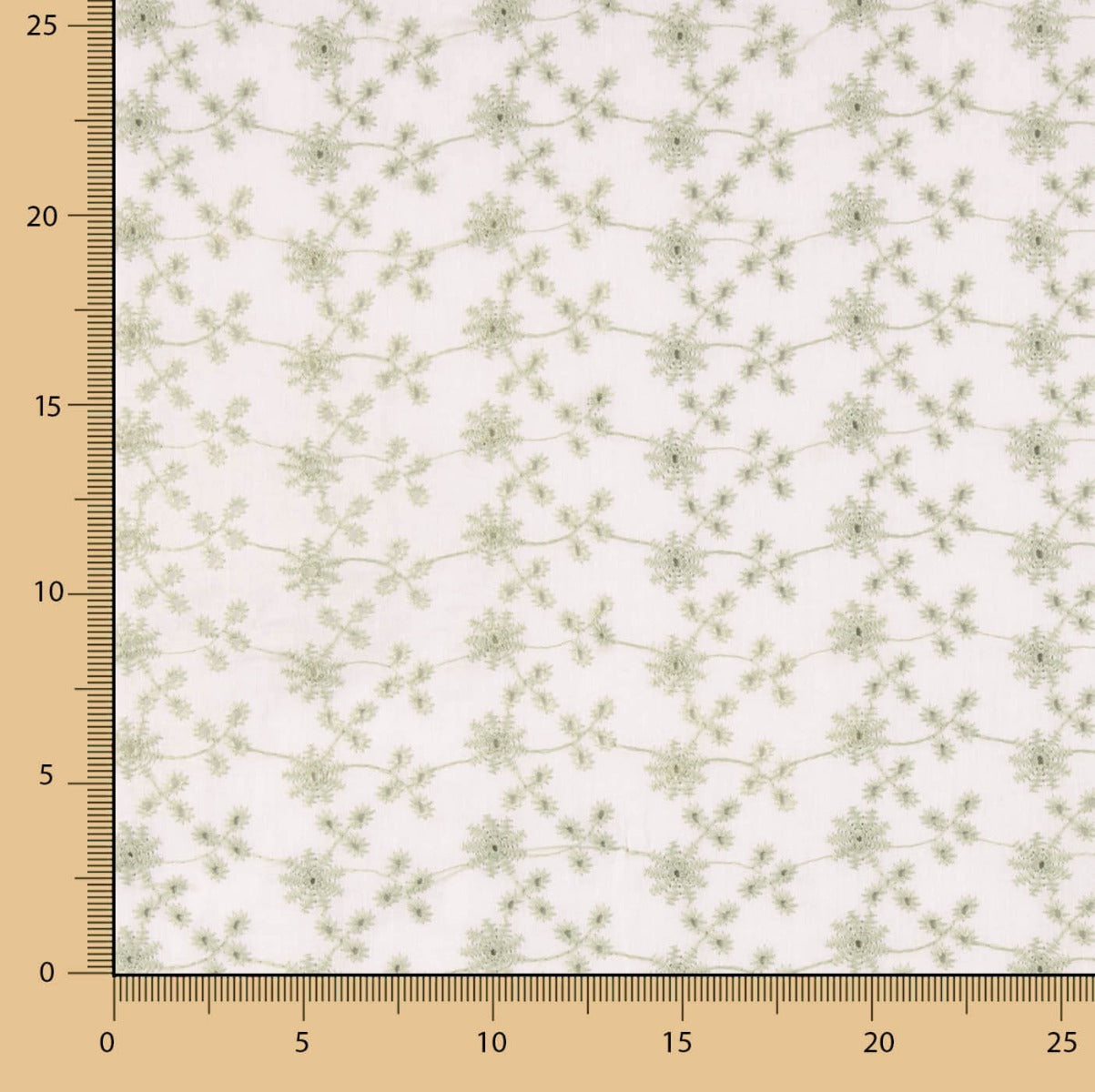 Bordado Suíço Mini Flor Verde - Ribes y Casals
