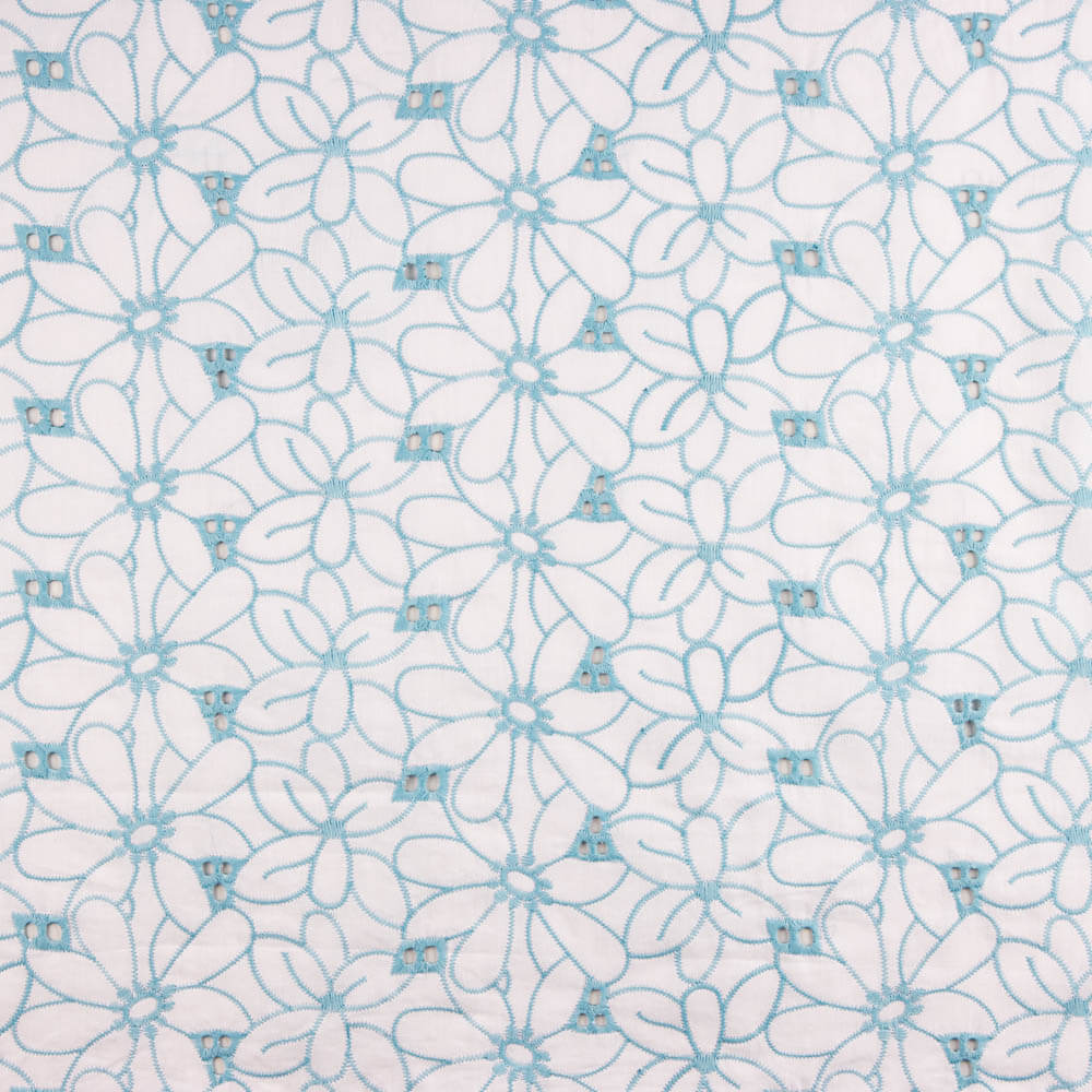 Bordado Suíço Margarida Margem Azul - Ribes y Casals