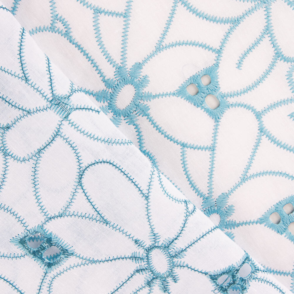 Bordado Suíço Margarida Margem Azul - Ribes y Casals