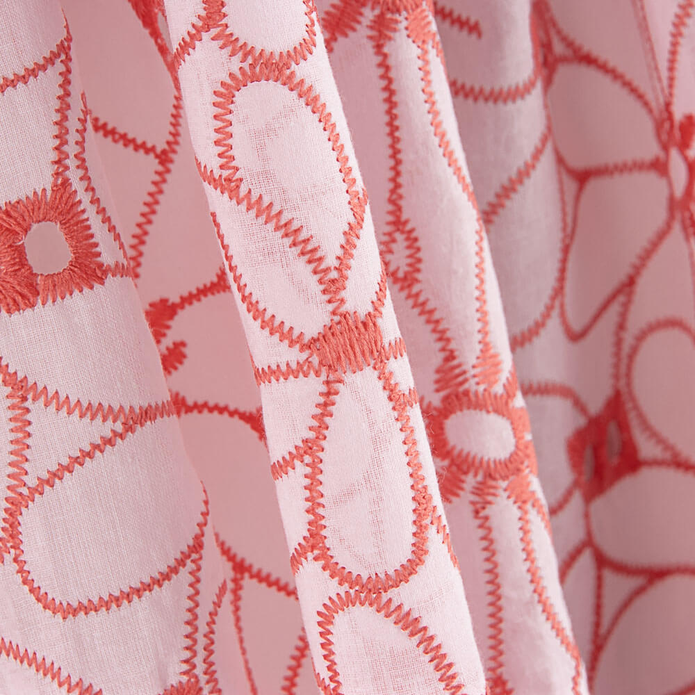 Bordado Suíço Margarida Margem Coral - Ribes y Casals