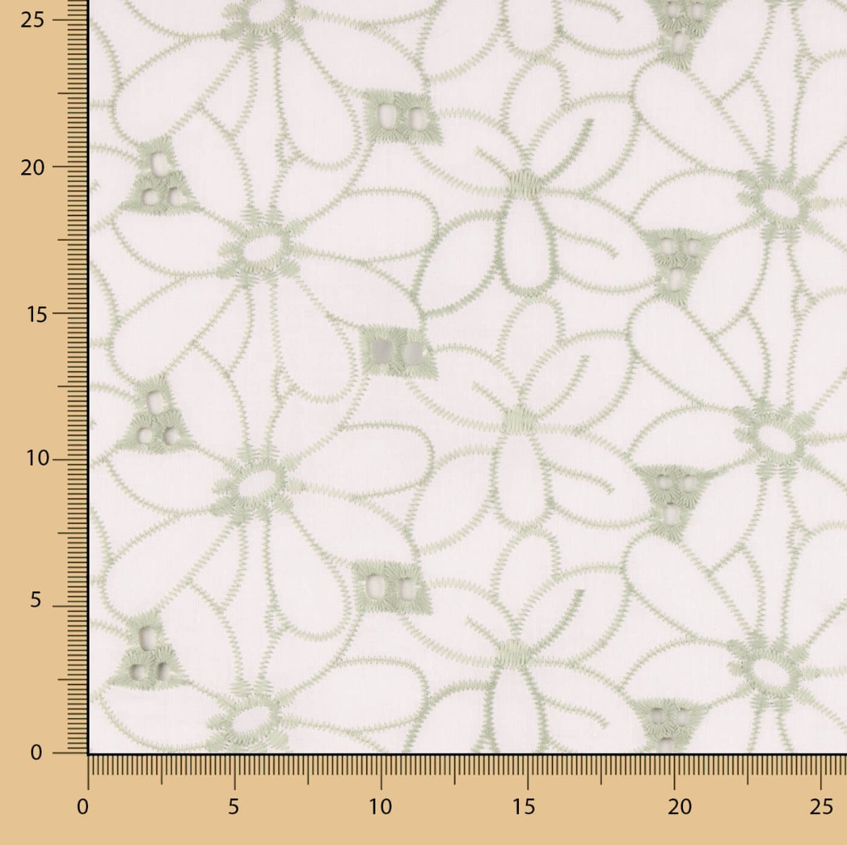 Bordado Suíço Margarida Margem Verde - Ribes y Casals