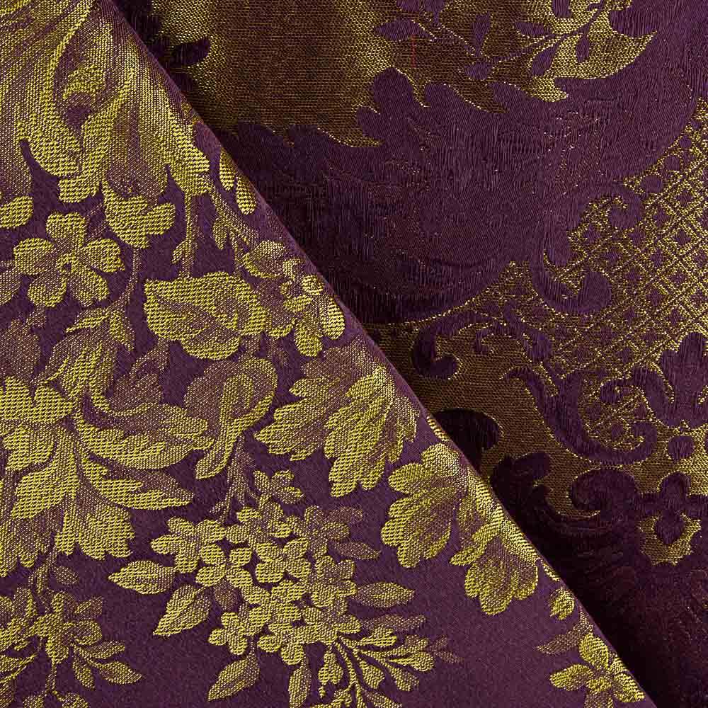 Brocado Confrade Roxo Metal Dourado - Ribes y Casals
