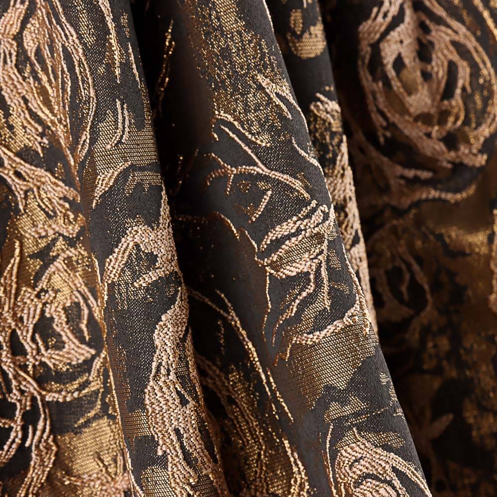 Brocado Flor Marrón Chocolate - Ribes y Casals