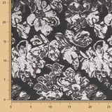Brocado Flor Preto Prata - Ribes y Casals
