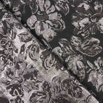 Brocado Flor Preto Prata - Ribes y Casals