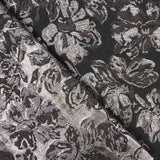 Brocado Flor Preto Prata - Ribes y Casals
