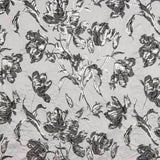 Brocado Flor Prata Preto - Ribes y Casals