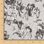 Brocado Flor Prata Preto - Ribes y Casals