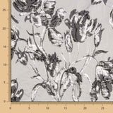 Brocado Flor Prata Preto - Ribes y Casals