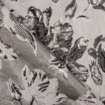 Brocado Flor Prata Preto - Ribes y Casals