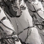 Brocado Flor Prata Preto - Ribes y Casals