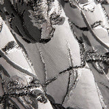 Brocado Flor Prata Preto - Ribes y Casals