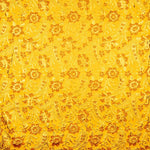 Brocado Lurex Flor Amarelo Vermelho Ouro - Ribes y Casals