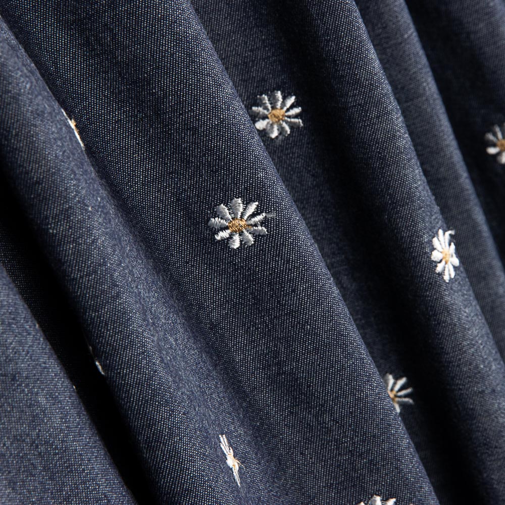 Camisa Denim Oscuro Margarida Bordada - Ribes y Casals