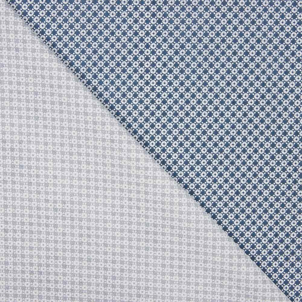 Camisa Algodão Mini Geométrica Azul - Ribes y Casals