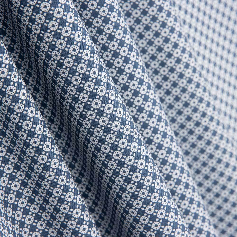 Camisa Algodão Mini Geométrica Azul - Ribes y Casals