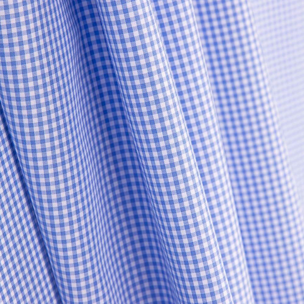 Camisa Algodão Vichy Azul claro - Ribes y Casals