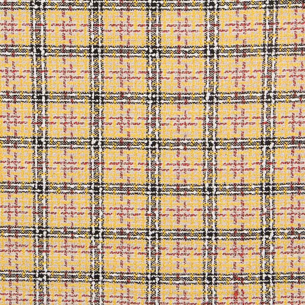 Tweed Lã Xadrez Amarelo Bicolor - Ribes y Casals