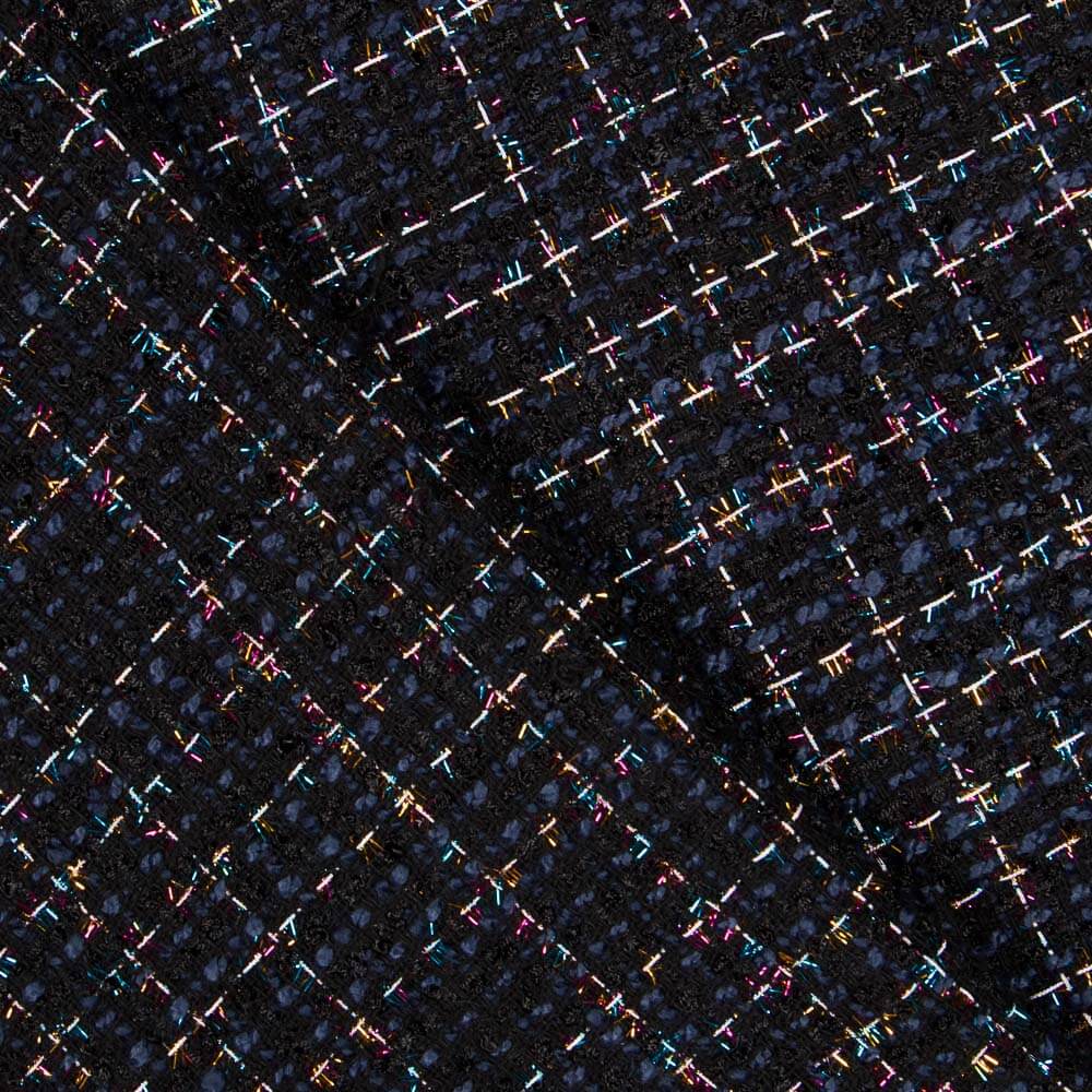 Tweed Lã Lurex Marinho - Ribes y Casals