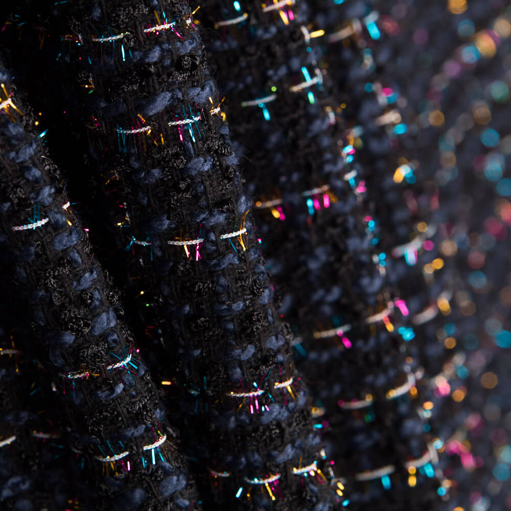 Tweed Lã Lurex Marinho - Ribes y Casals