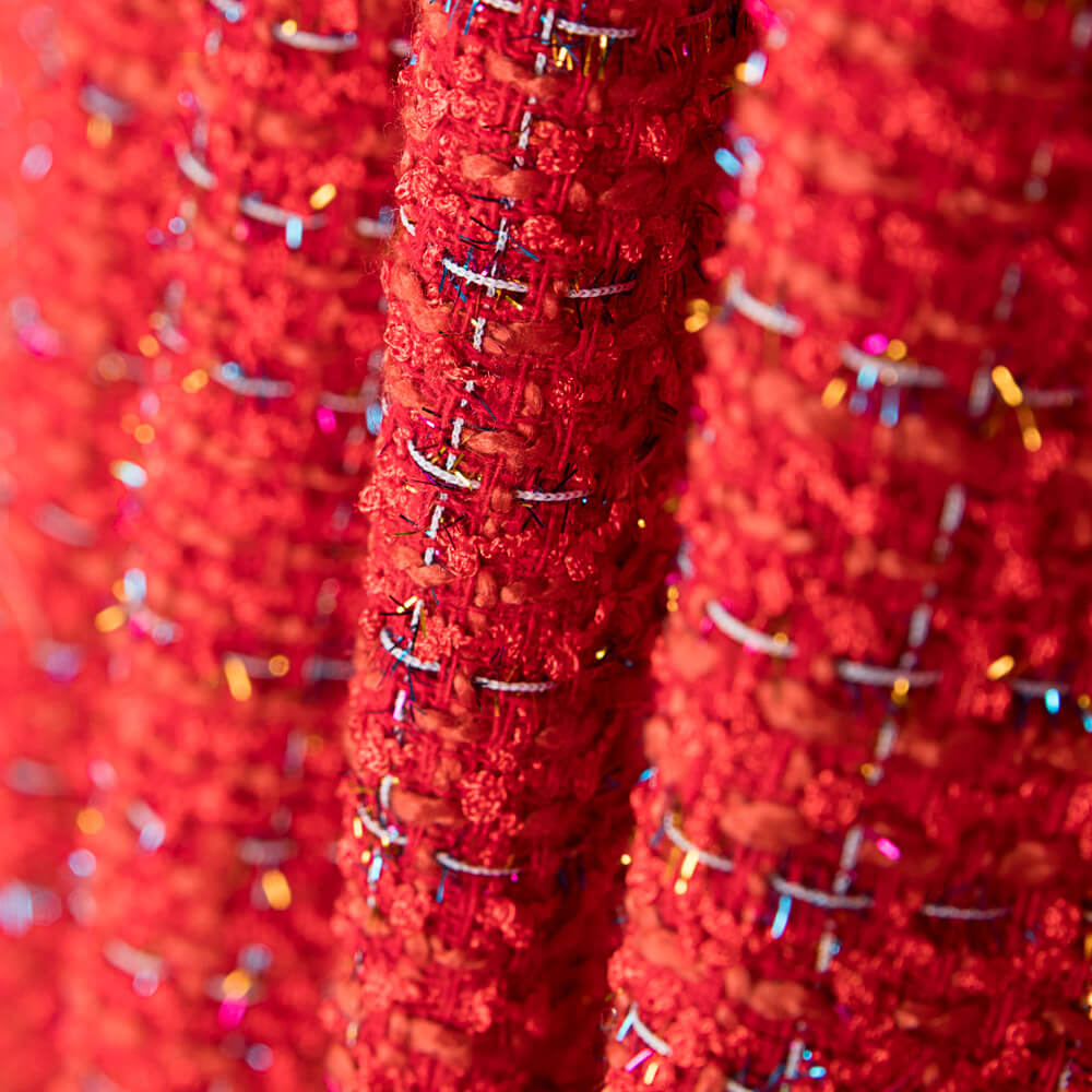 Tweed Lã Lurex Vermelho - Ribes y Casals