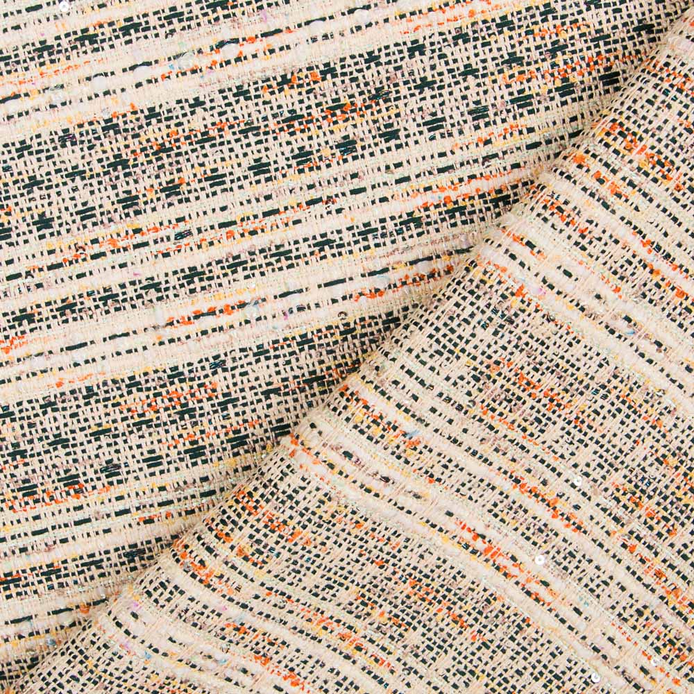 Tweed Listras Verde Lamé - Ribes y Casals