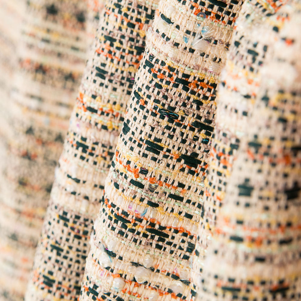 Tweed Listras Verde Lamé - Ribes y Casals