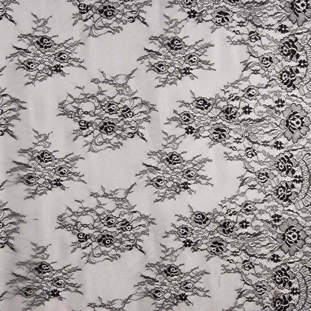 Renda Chantilly Preta - Ribes y Casals