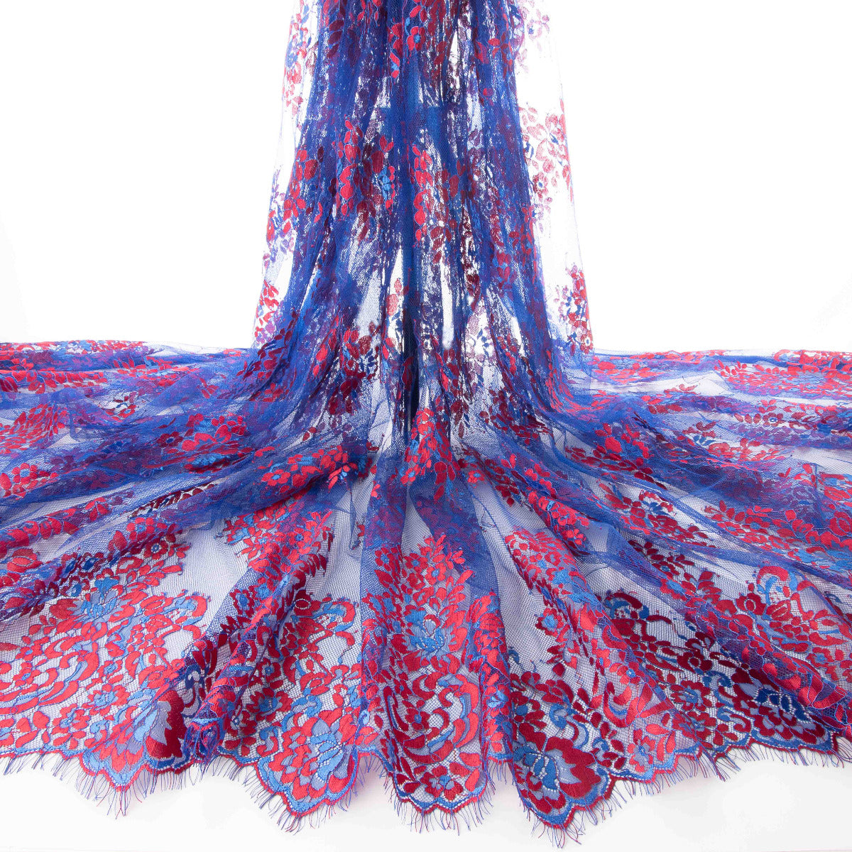 Renda Chantilly Bicolor Azul-Fúcsia - Ribes y Casals