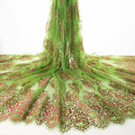 Renda Chantilly Bicolor Verde-Fúcsia - Ribes y Casals