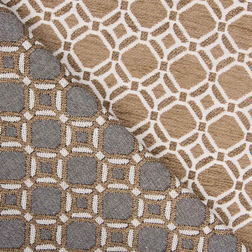 Chenille Estofamento Geométrico Camel - Ribes y Casals