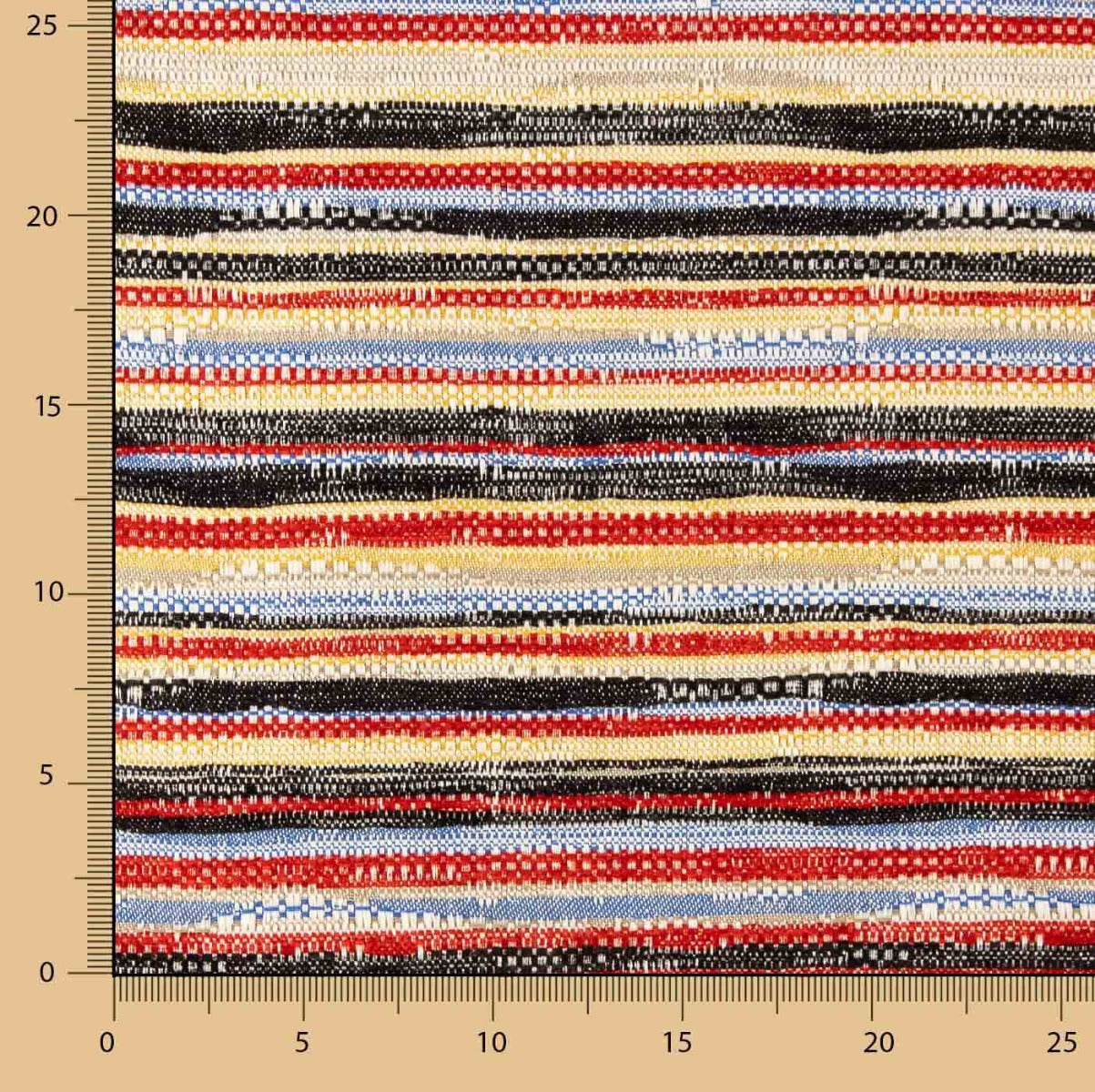 Chenille Tapeçaria Listrada Vermelha - Ribes y Casals