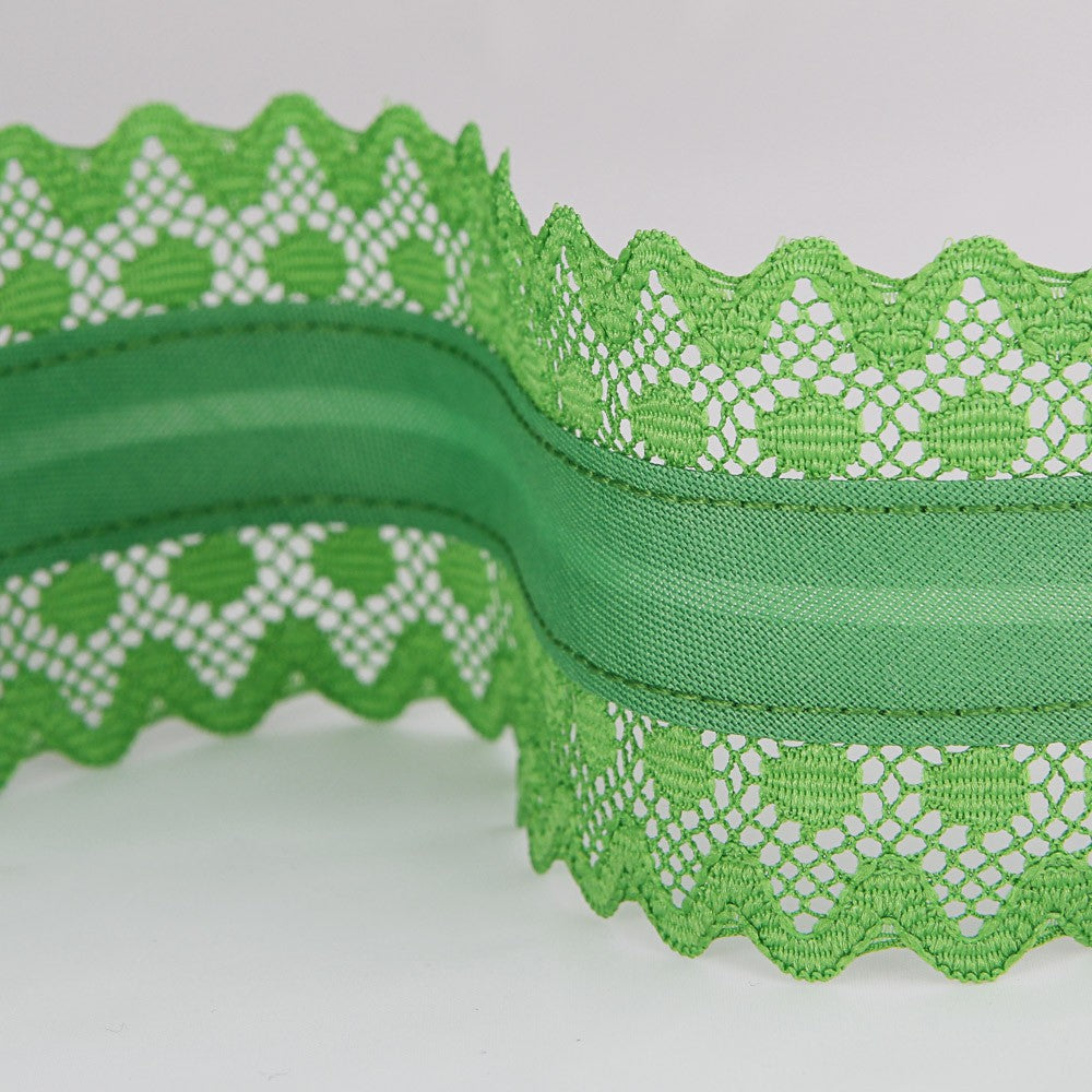 Cinta Bies Encaje Verde 53mm - Ribes y Casals