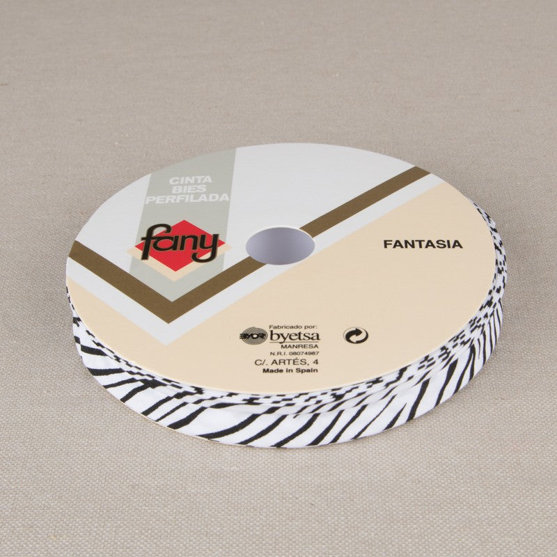 Fita Viés Zebra Fantasy 18mm - Ribes y Casals